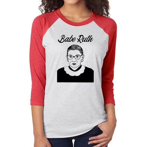RBG Ruth Bader Ginsburg unisex baseball tshirt / t shirt / cute Babe Ruth design / feminist icon